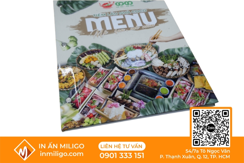 in menu bìa cứng