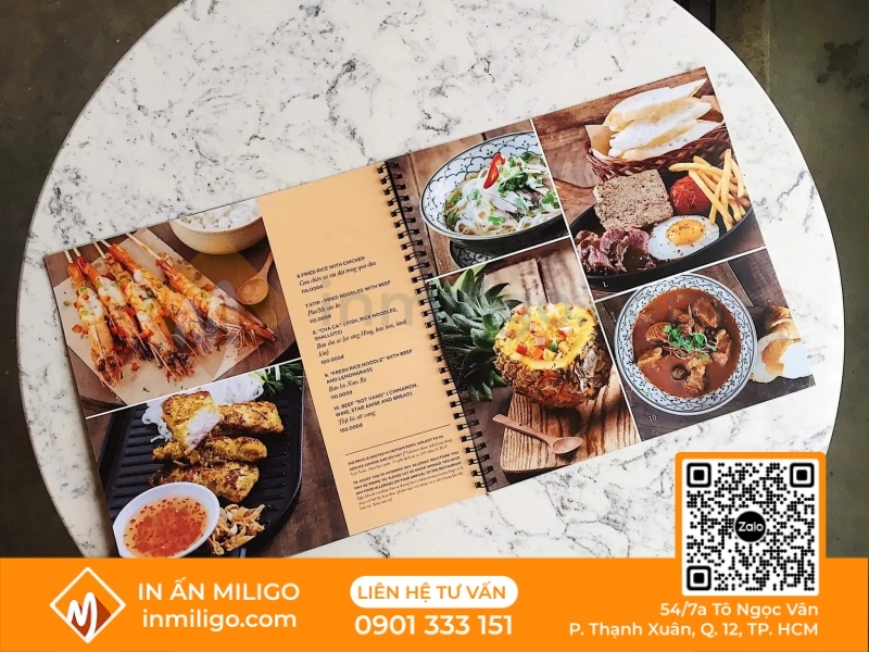 in menu bìa cứng