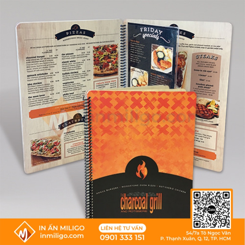 in menu bìa cứng