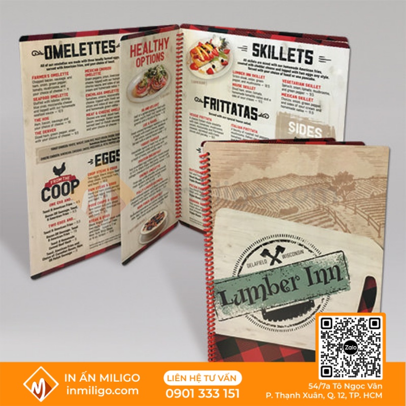 in menu bìa cứng