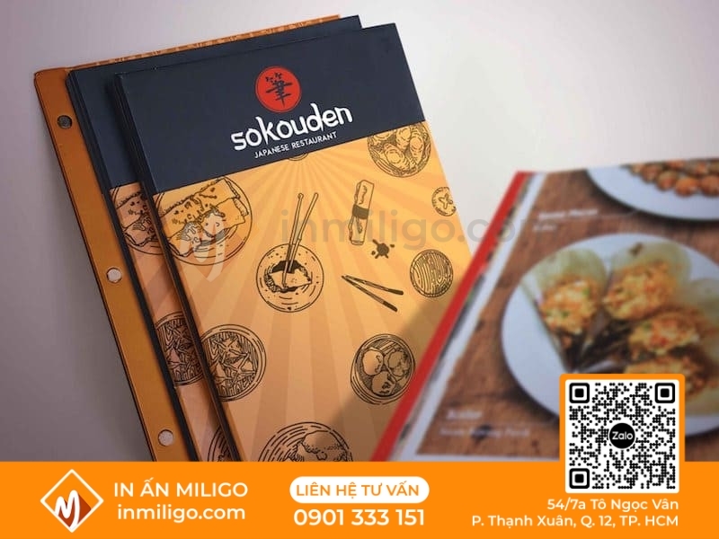 in menu nhà hàng
