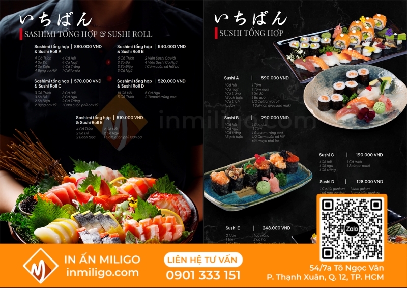 in menu nhà hàng