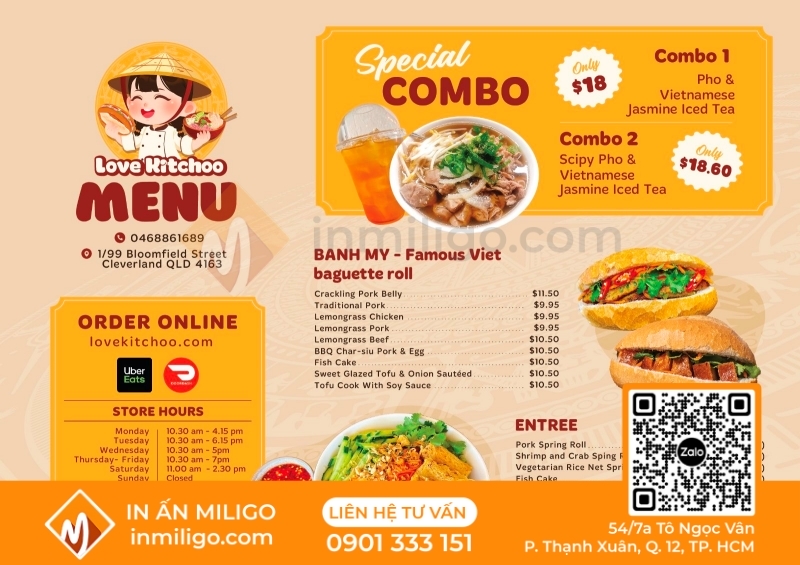 in menu nhà hàng