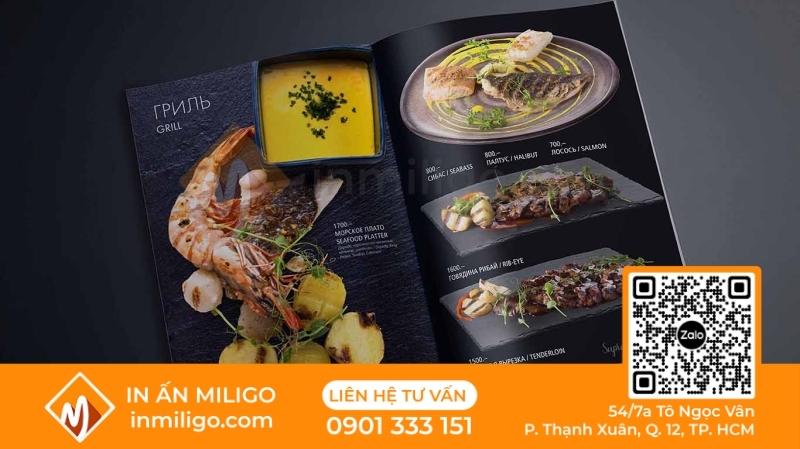 in menu nhà hàng