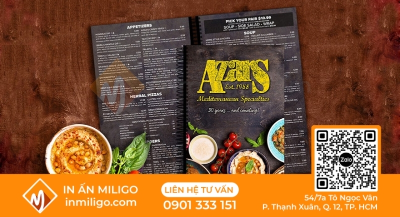 in menu nhà hàng