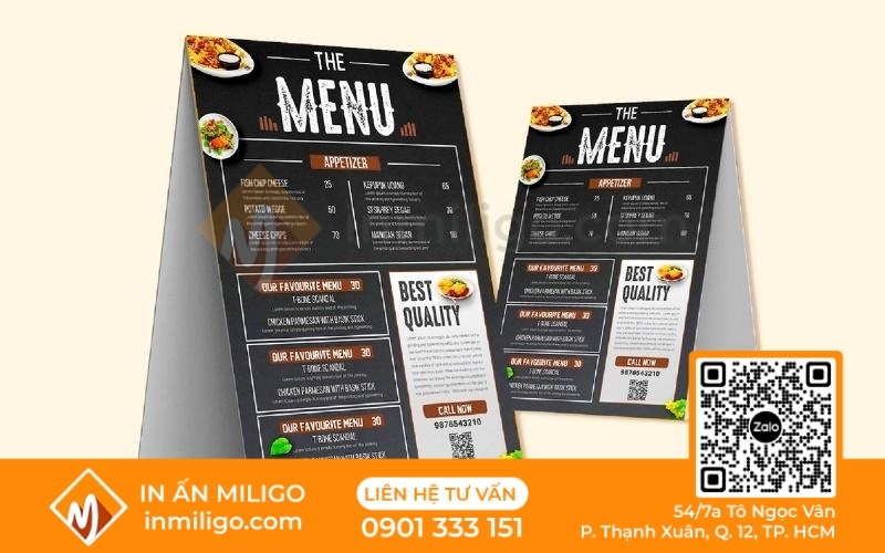in menu nhà hàng