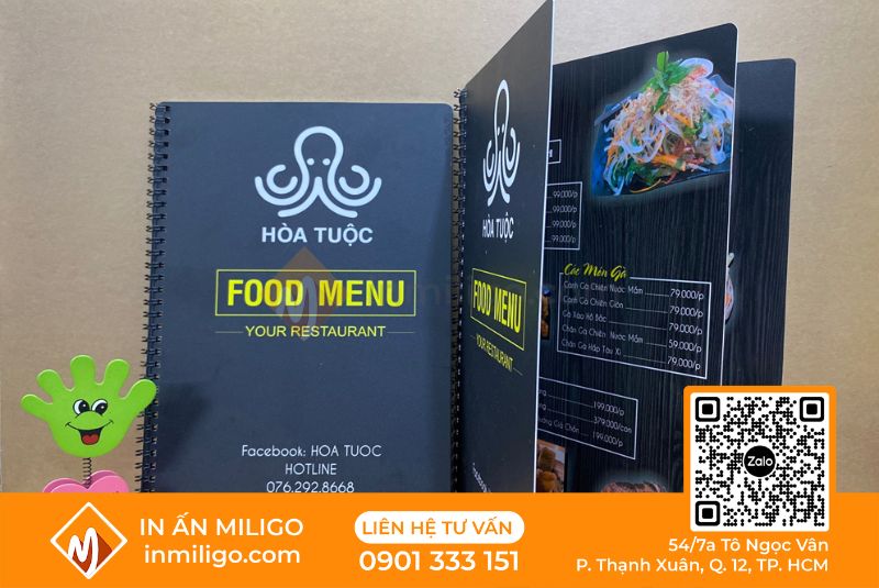 in menu nhựa