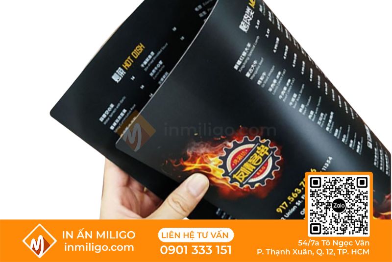 in menu nhựa