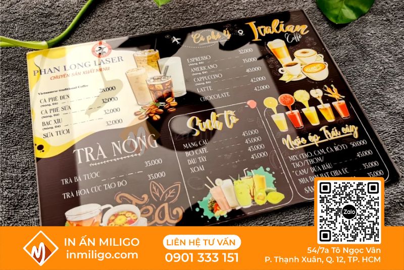 in menu nhựa