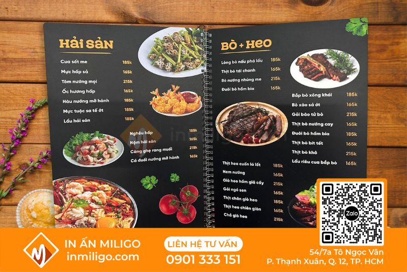 in menu nhựa