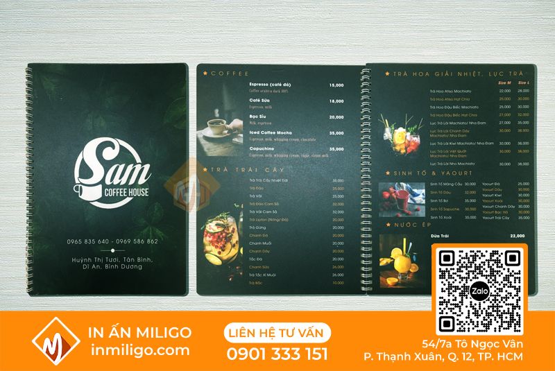 in menu nhựa