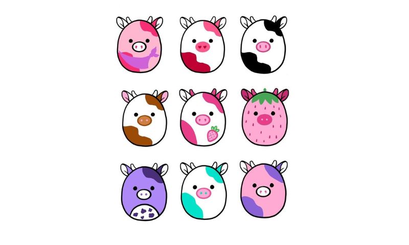 Mẫu hình sticker bò sữa cute