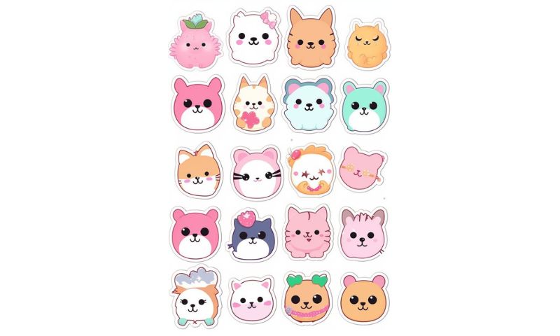 Mẫu hình sticker cute hình mèo