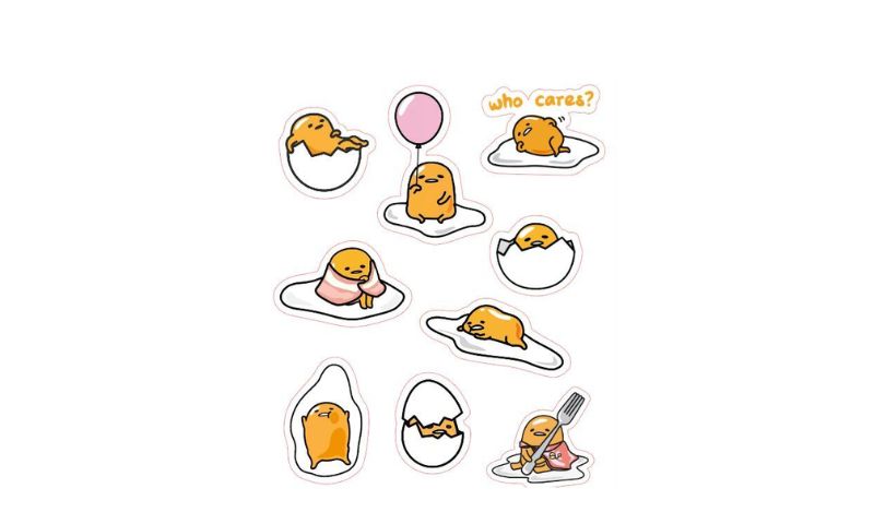 Mẫu hình sticker cute trứng dễ thương