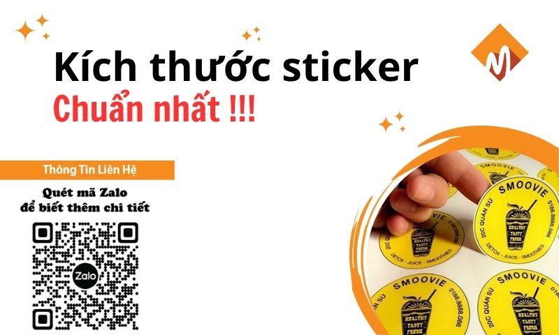 Tổng hợp các kích thước sticker phổ biến hiện nay