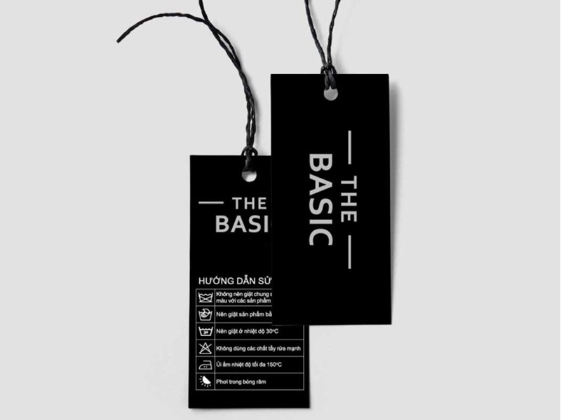 Mẫu tag quần áo thời trang xuất khẩu basic