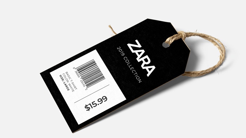 Mẫu tag quần áo thương hiệu nổi tiếng Zara