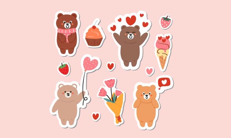 Gấu béo sticker ngộ nghĩnh cute