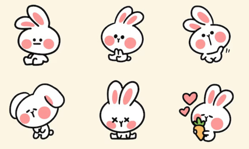 sticker thỏ cute