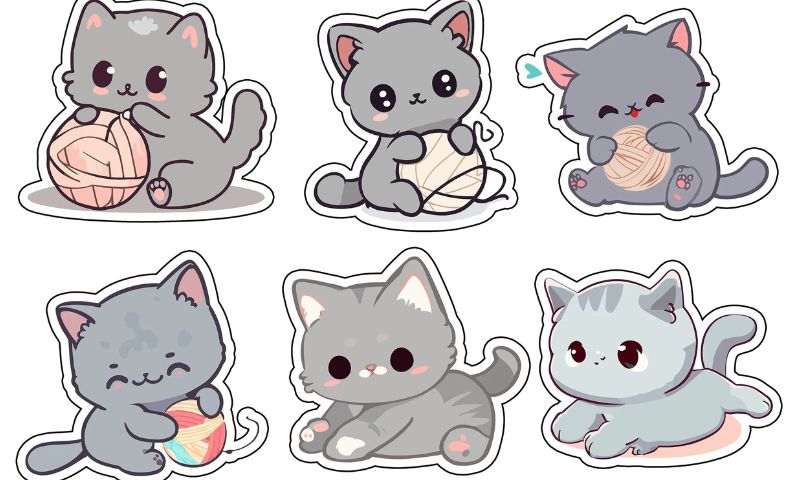 sticker mèo cute