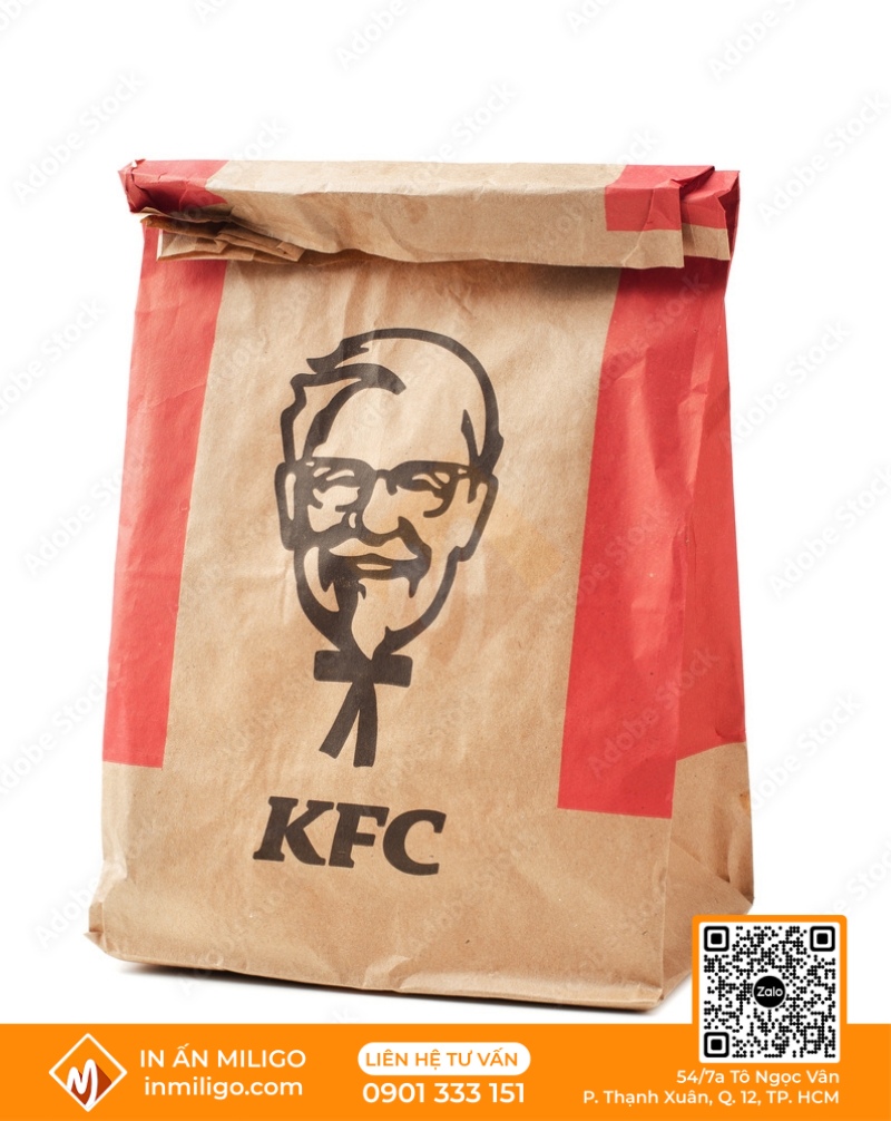 In túi giấy đựng gà rán