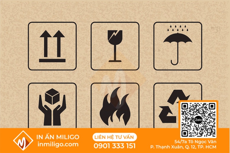 biểu tượng in trên thùng carton