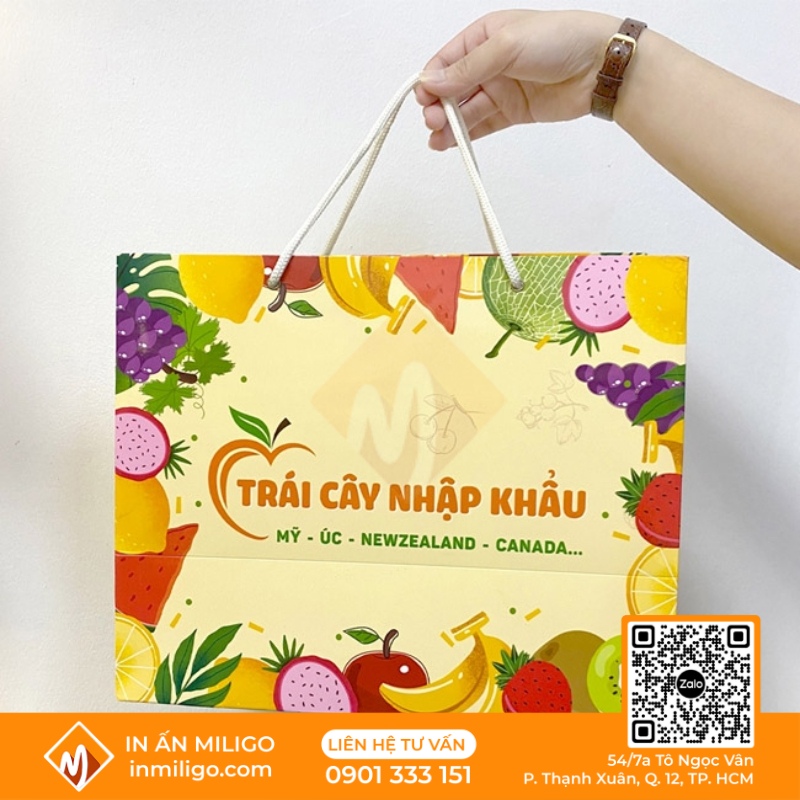 in túi giấy đựng hoa quả
