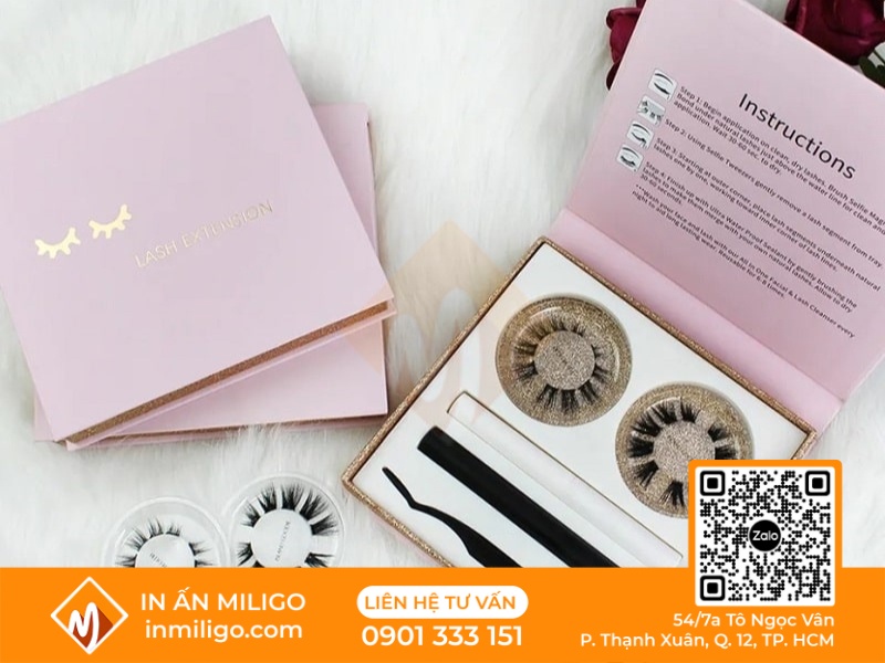 in hộp giấy đựng lông mi giả