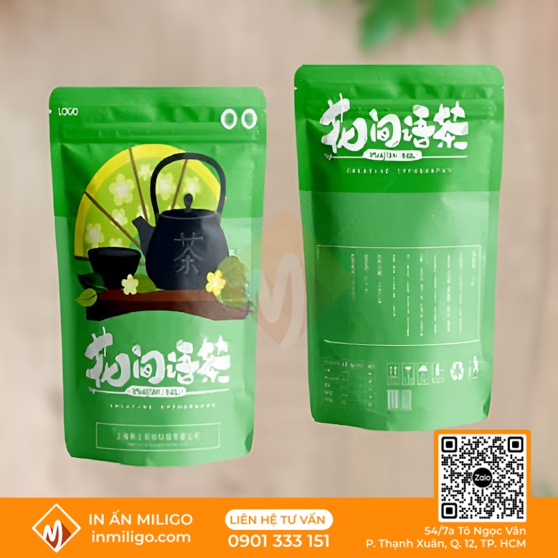 in túi đựng trà
