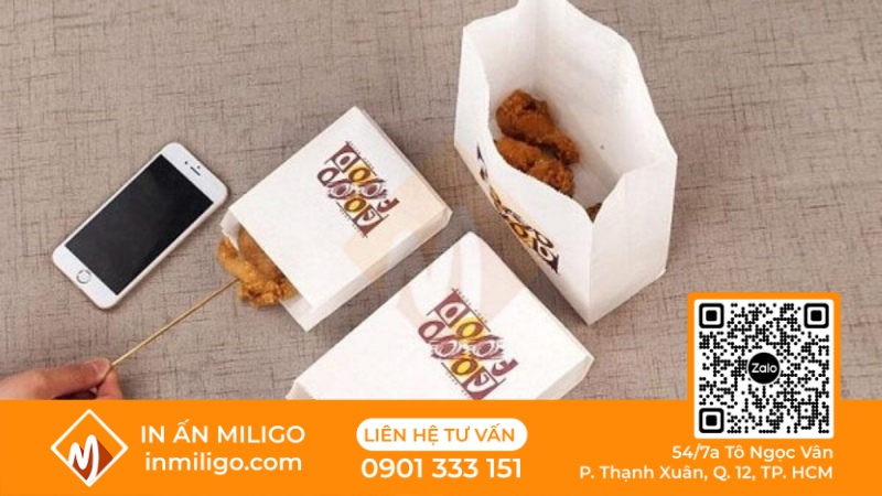 In túi giấy đựng gà rán
