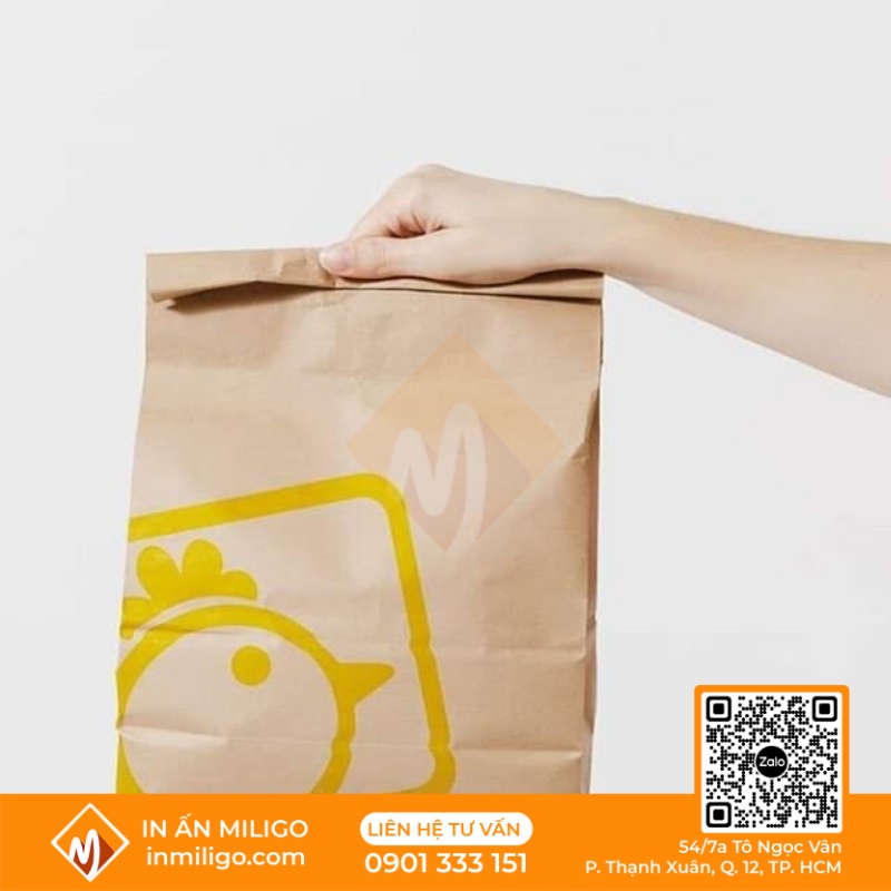 In túi giấy đựng gà rán