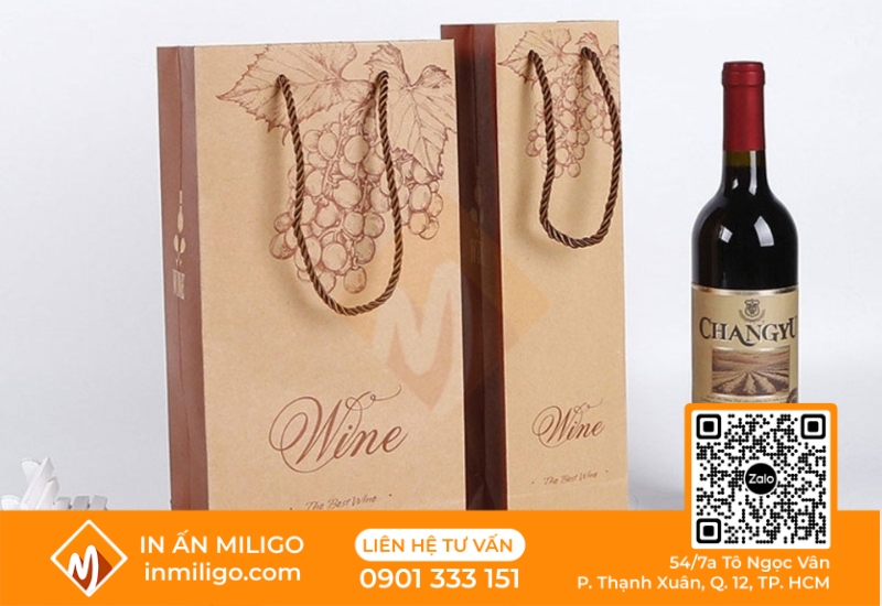 in túi giấy đựng rượu