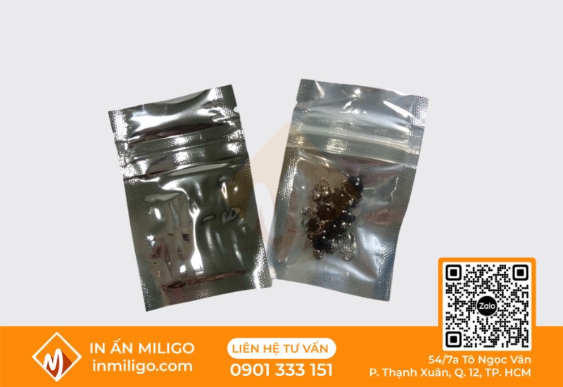 in túi zip bạc
