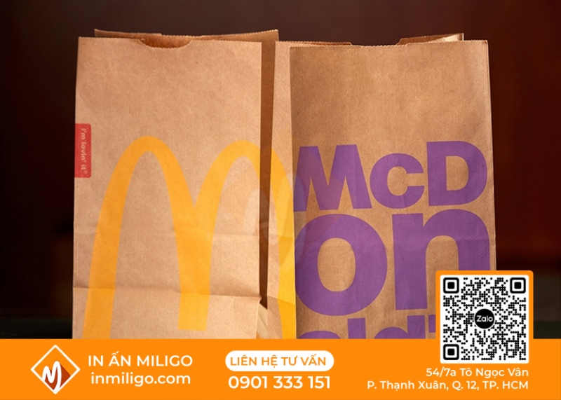 In túi giấy đựng gà rán