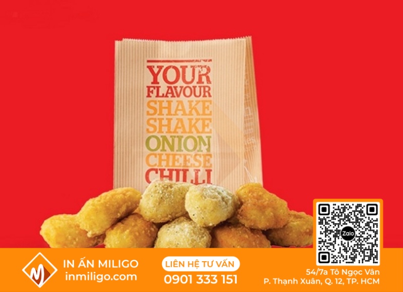 In túi giấy đựng gà rán