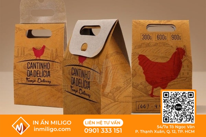 In túi giấy đựng gà rán