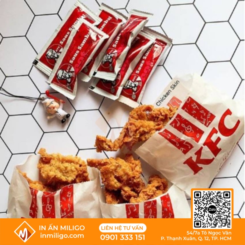 In túi giấy đựng gà rán