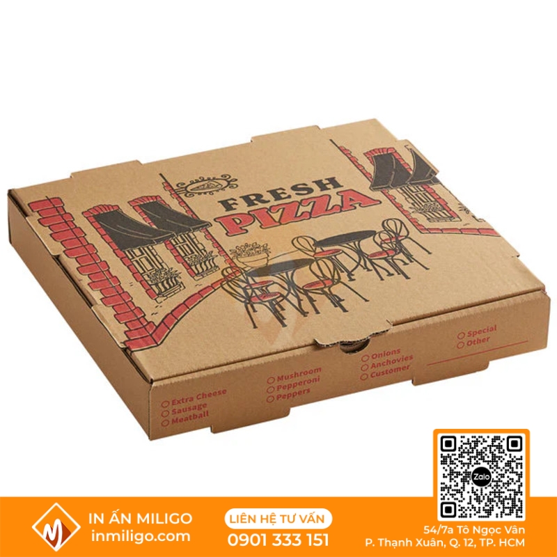 in hộp pizza