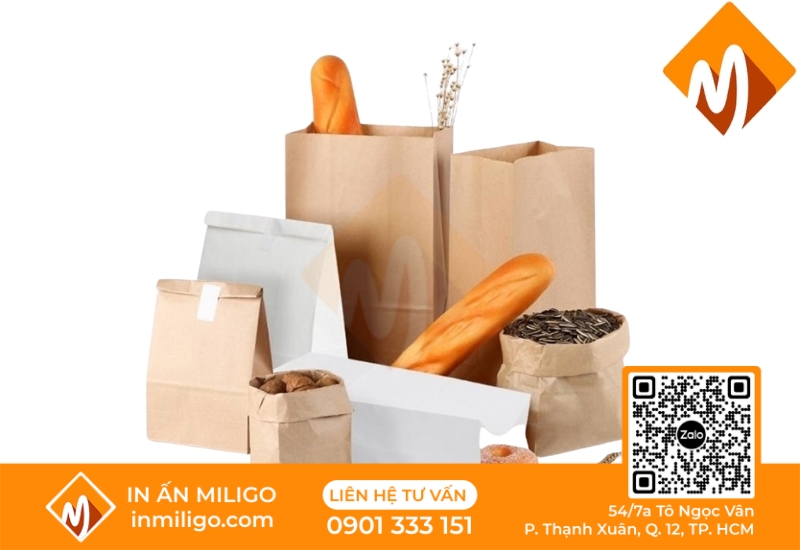 in túi giấy đựng bánh mì