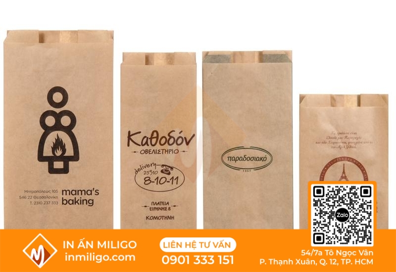 túi giấy bánh mì in sẵn