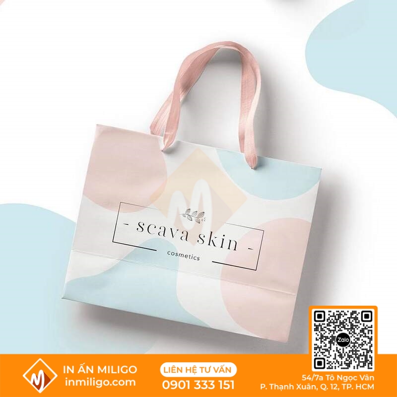 in túi giấy đựng mỹ phẩm