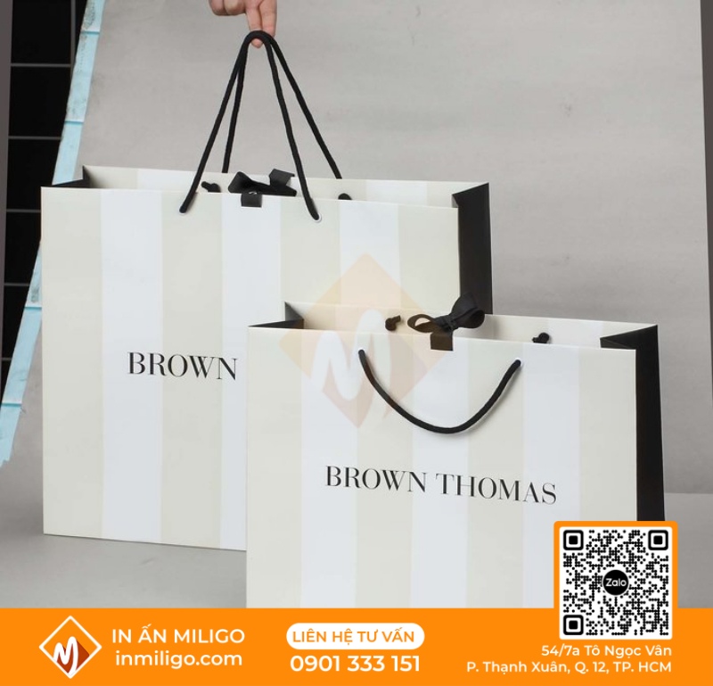 in túi giấy đựng quần áo