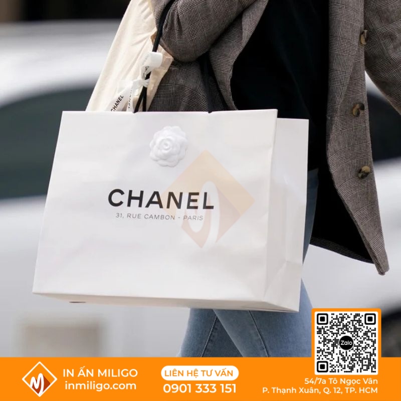 in túi giấy kraft trắng