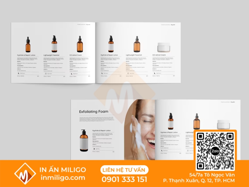 in catalogue mỹ phẩm