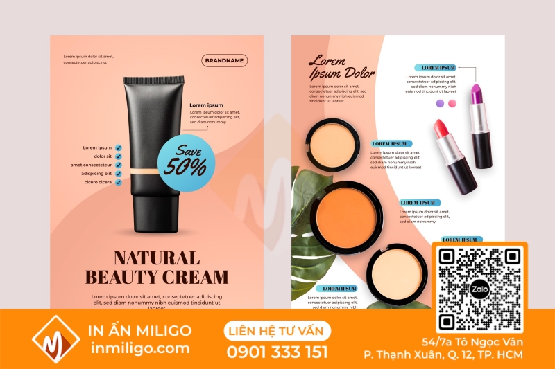 in catalogue mỹ phẩm