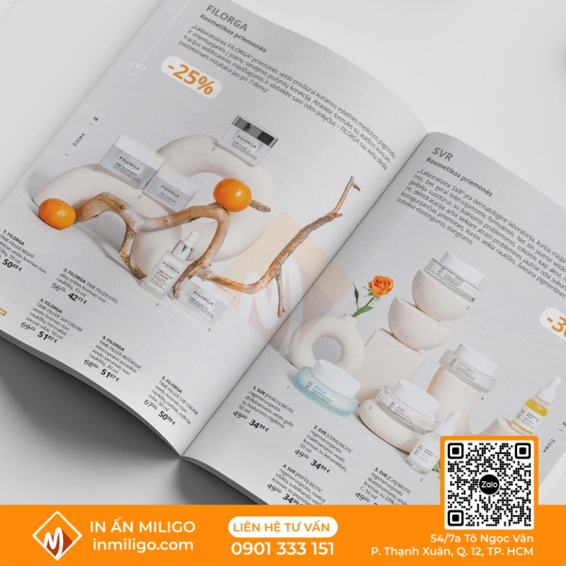 in catalogue mỹ phẩm