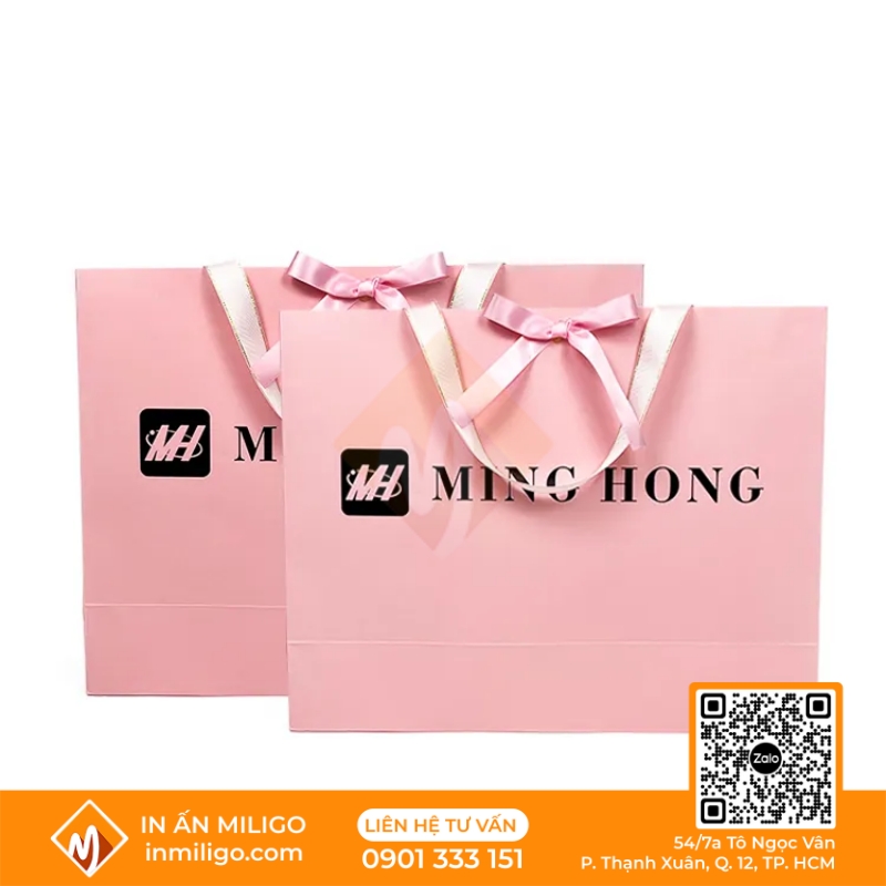 Túi giấy màu hồng