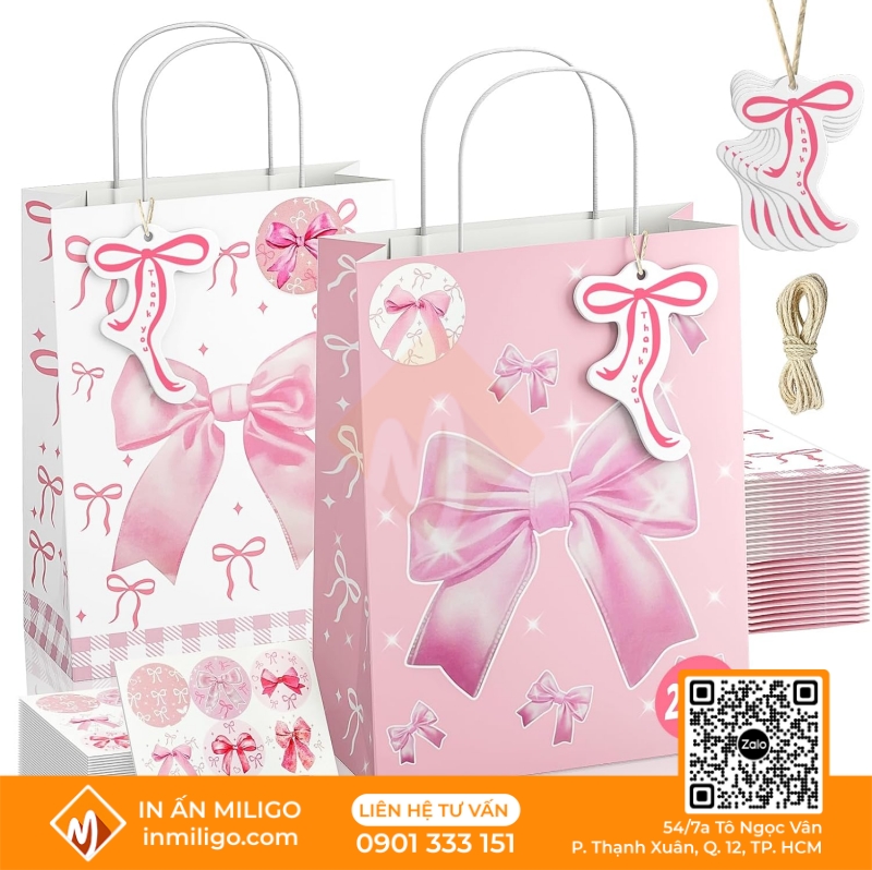 Túi giấy màu hồng
