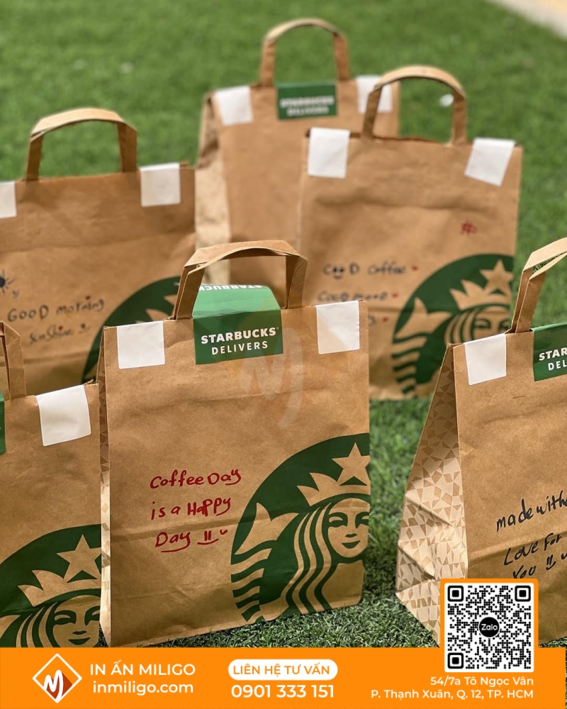 túi giấy Starbucks