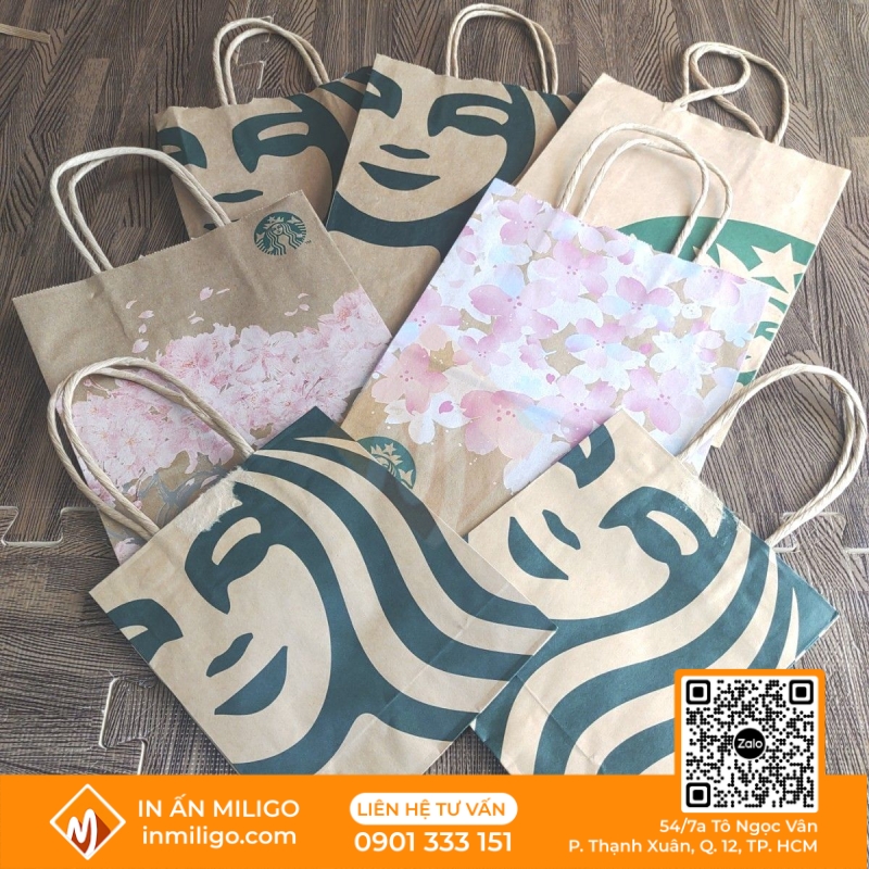 túi giấy Starbucks